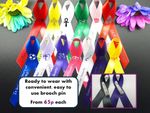Personalised memorial  / funeral / sympathy ribbon / pin, ready to wear