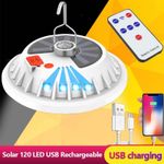 100W LED Solar Camping Lantern Remote Control Tent Light Emergency Light