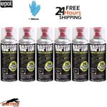 6x 400ml UPOL RAPTOR 2K Bed Liner Aerosol – Black Tough Protective + Gloves