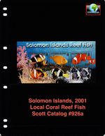 $7.50 Scott Value - 2001 SOLOMON ISL. Reef Fish s/s South Pacific CV MNH NH UMM