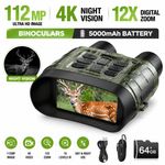 4K 112MP Night Vision Goggles  Infrared Digital Binoculars 12X Zoom for Hunting