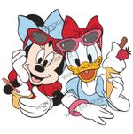 Ice Cream Van Characters sticker Minnie Mouse & Daisy Duck decal (choose size)