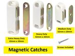 MAGNETIC DOOR CATCHES Medium Heavy or Extra Heavy Duty & Screws Cupboard Cabinet