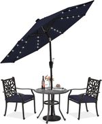 Solar Patio Umbrella LED Lights Garden Parasol Tilt Crank Deck Pool ABCCANOPY