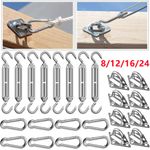 8/12/16/24pcs Sun Shade Sail Fixing  Patio Sunscreen Awning Canopy Fitting Kit