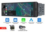 Wireless CarPlay Android Auto Car Stereo 1 DIN Bluetooth Touchscreen Reverse Cam