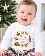 Personalised First Christmas Babygrow/Sweatshirt- Pudding Design