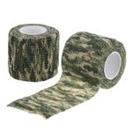 4.5 x 5CM Camo Tape Wrap, 2 Rolls Self-Adhesive Camouflage Tape, Grass