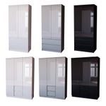 Gloss Wardrobe Cabinet Organizer Clothes Storage MDF Bedroom Furniture