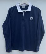 Scotland Home Rugby Shirt Macron Mens Small Blue Long Sleeve