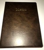 NEW QTY 20 -A4 MENU HOLDER/COVER/FOLDER IN A CLASSY BROWN LEATHER LOOK PVC - 
