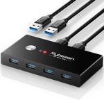 USB 3.0 Switch, Rybozen USB KVM Switch for 2 Computer Sharing 4 USB Devices