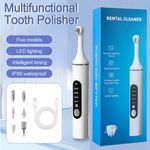 Electric Tooth Polisher Plaque Remover Teeth Whitening Kit with 6 Heads 5 Modes