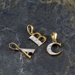 9ct Gold & Diamond Alphabet Letter Charm A - Z / Pendant / Initials / Charms