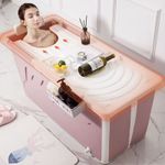 105-152cm XL Bathtub Folding Portable Bath Tub Adults Kids Warm Home Spa Soaking