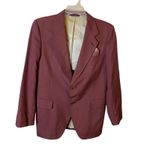Kuppenheimer Mens Red Blazer Sports Coat 40R Gold Buttons Wool