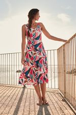 Seasalt Women's Regular Sun Gleam Jersey Midi Dress Spinnaker Sails Chalk