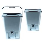 Twin Bokashi Bucket Kitchen Composter & Bran, 2 x 18L Plastic Bins, 1Kg Bran