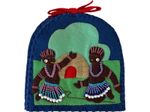 Handmade Felt Tea Cosy with Bead Embroidery African Design