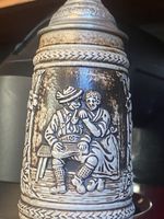 Vintage Gerz West German Beer Stein Pewter Lid DBGM Relief Flirting Couple __"