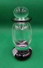 Vtg Caithness Art Glass Perfume/Ink bottle, Scotland, Label Intact 1970s