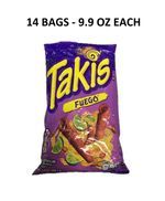 Takis Fuego Hot Chili Pepper & Lime Flavored Corn Snacks, BOX OF 14  ( 9.9 oz.)