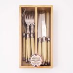 Authentic Laguiole 12 Piece Knife & Fork Set, Ivory