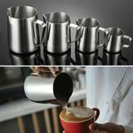350/600/1000ml Stainless Steel Milk Jug Frother Coffee Latte Cup Pitcher Gifts