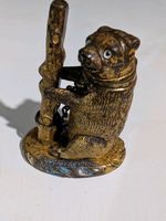 Rare Antique 19th Century Gilt Bronze Russian Bear “Go To Bed”  Match Holder