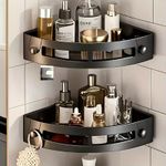 2 Tier No Drilling Bathroom Wall Corner Shelf Rack Shower Caddy Storage Organize