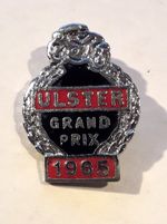 1965 Ulster Grand Prix Pin Badge UGP Davis Vintage