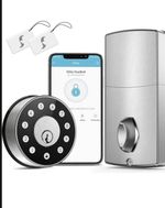 Sifely Smart Keypad Deadbolt Door Lock App Access Key Fob Silver/Black