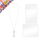 Steel Chain Retractable Reel Clip Badge Holder ID Card Key Neck Strap Lanyard w