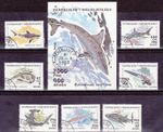 complete set with block: sharks sharks requins squali tiburones акулы A451