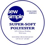 Sew Simple Super-Soft 100% Polyester Wadding 124"  (315cm) Quilts Patchwork