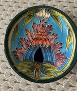 MOORCROFT POTTERY 4” PIN TRAY IN THE SALADIN PATTERN - A RARE DESIGN