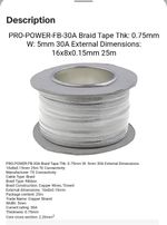 PRO-POWER-FB-15A Braid Tape Thk: 1mm W: 3mm 15A External Dimensions: 16x4x0.1...