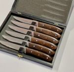 CUTTHRU Set of 6 Steak Knives Presented in a Luxurious Wooden Case