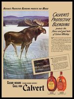 1940 Calvert Whiskey - Bull Moose Artwork - NEW METAL SIGN: 9x12"