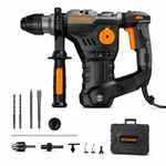 1500W Hammer Drill, 4-in-1 for Concrete & Masonry, 0-800 RPM, 0-3900 BPM