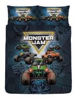 Monster Jam Double Duvet Cover Grave Digger Megalodon Reversible Bedding Set