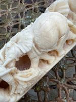 Hand Carved Giraffe Bone Signed MAKUSHA 1992 Elephant Herd Forest Decoration 