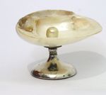 Antique sterling solid silver mounted shell dish 1906