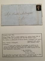 1840 Penny Black Plate 4 CJ Letter Red MX 26 DECM 1840 on Cover and Whole Letter