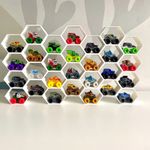 Honeycomb display shelf for Monster Jam Minis