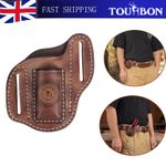 TOURBON 2-in-1 Leather Tool Belt Pouch for Folding Knife & Pliers(Without Tools)