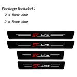4pcs Ford St Line Carbon Fibre Effect Car Door Sill Protective Adhesive Strips-U