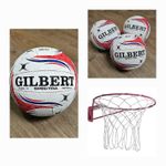 Netball Ring & Ball Set - Wall Mounted Hoop & Gilbert Spectra Match Ball - Sz 5