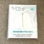 Tutti Bambini Essentials Crib Fitted Sheets 2 Pack 100% Cotton White