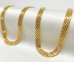 Solid 18K Yellow Gold Bohemian Multi Layer Wide Necklace Chain Gift 8mm 24inch